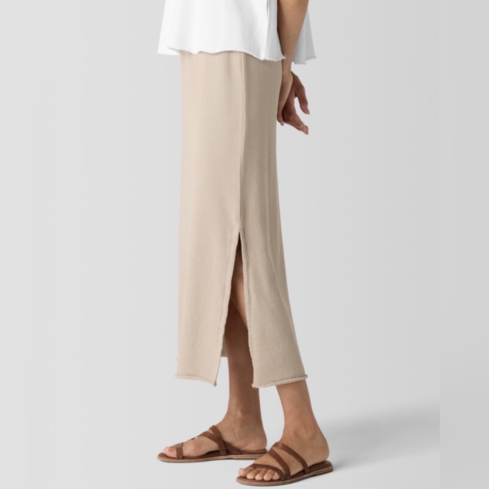 Eileen Fisher Lightweight Organic Cotton French Terry A-Line Skirt Size‎ Medium